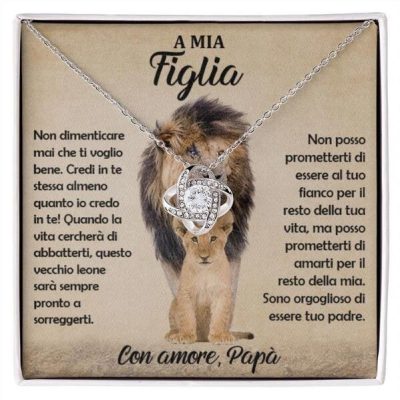 A mia figlia - Collana in oro bianco 14K con Cristalli Zirconia LEONA