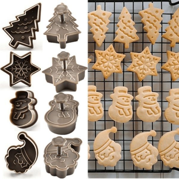 Set 6 Tagliabiscotti Natale Guardini - Formine In Banda Stagnata Per Dolci Fatti In Casa - 7x5 Cm