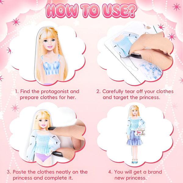 Bambole Magnetiche Per Vestire - Gioco Creativo Per Ragazze | Set Principessa Con Abiti E Accessori | Libro Portatile Per Stiliste In Erba