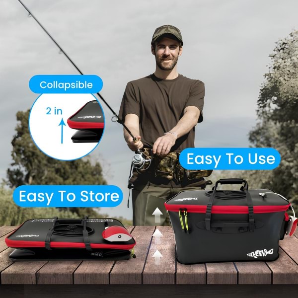 Secchio Da Pesca, Secchio Pieghevole Da 23L / 30L / 38L