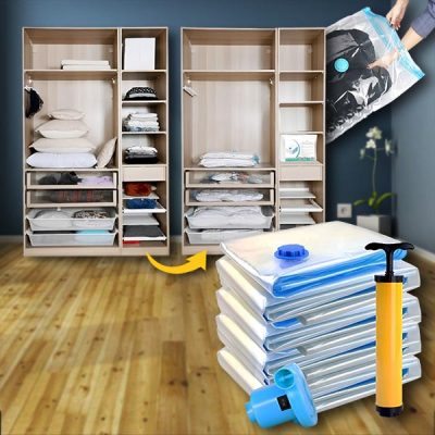 Risparmia spazio e mantieni i vestiti freschi – Facile conservazione sottovuoto! (7 PEZZI) | VACKBAGS