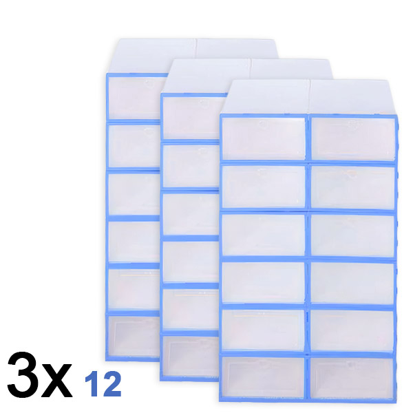 3x Scatola di plastica per scarpe (12 pezzi) | SHOEZY