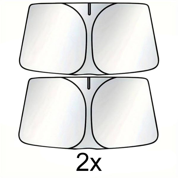 2x Parasole per auto pieghevole a 4 strati (145x80cm) | SUNDEO