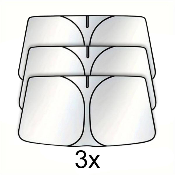 3x Parasole per auto pieghevole a 4 strati (145x80cm) | SUNDEO
