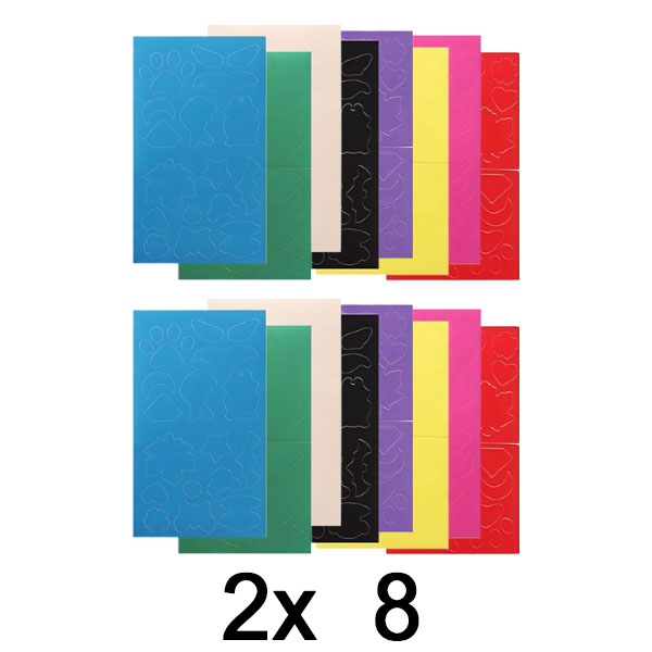 2x Toppe di riparazione in stoffa adesive (8x multi colori) | ZAKRPKA