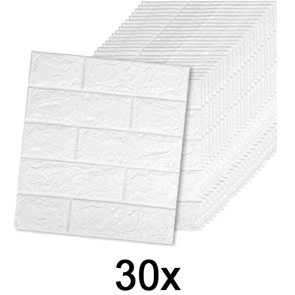 6x (5 pezzi) Carta da parati autoadesiva in mattoni con motivo 3D | BRICKSBY
