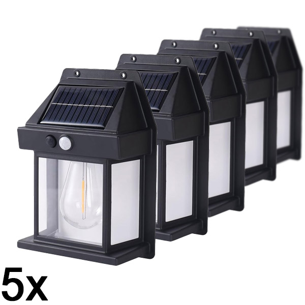 5x Luce solare con sensori di movimento per esterni | FLUXLAMP